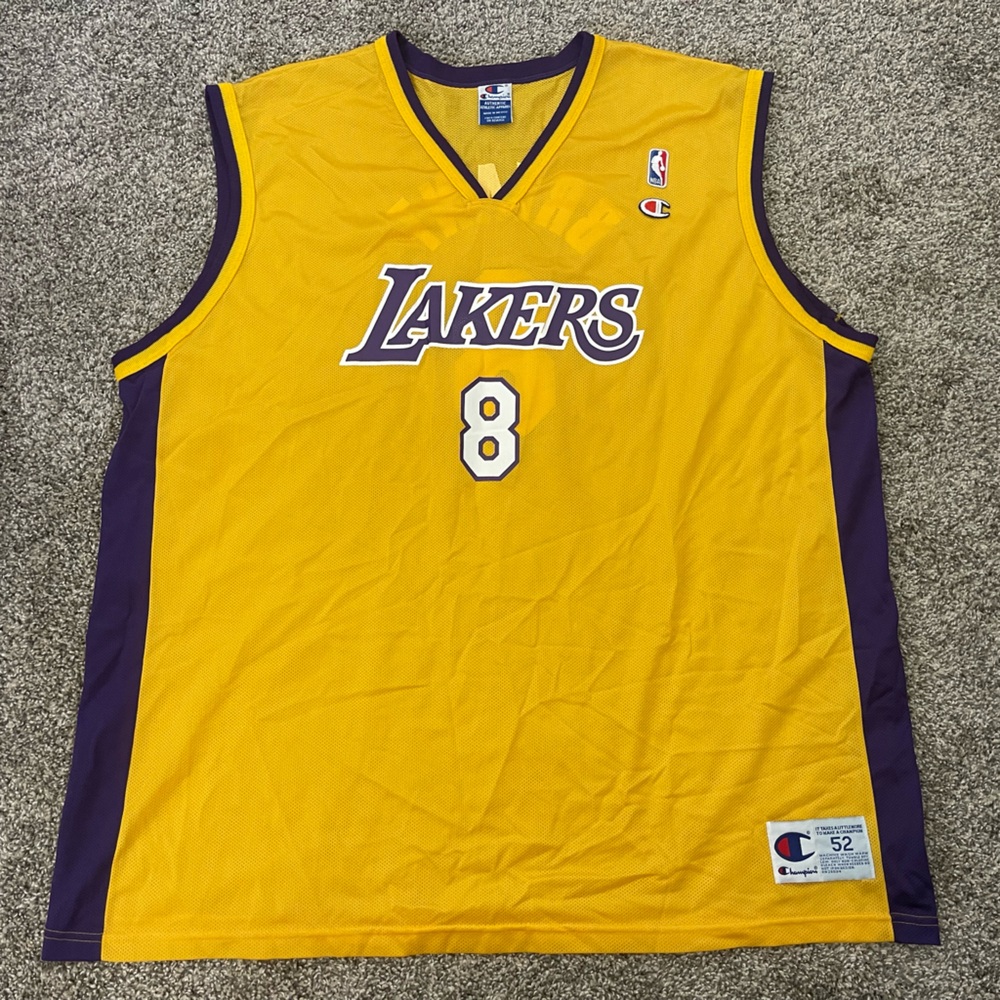 Men’s Vintage NBA Champion LA Los Angeles Lakers Kobe Bryant 8 Jersey Sz 2XL 52